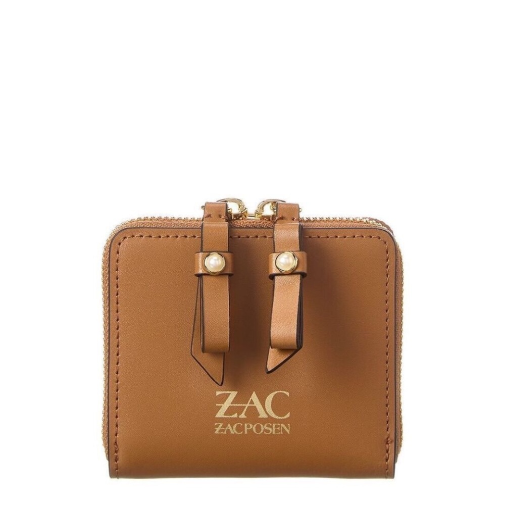 ZAC Zac Posen Women's Eartha Zipped Small Wallet-Pearl Lady Brown NWT